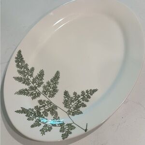 Elegant White and Green Botanical Serveware‎